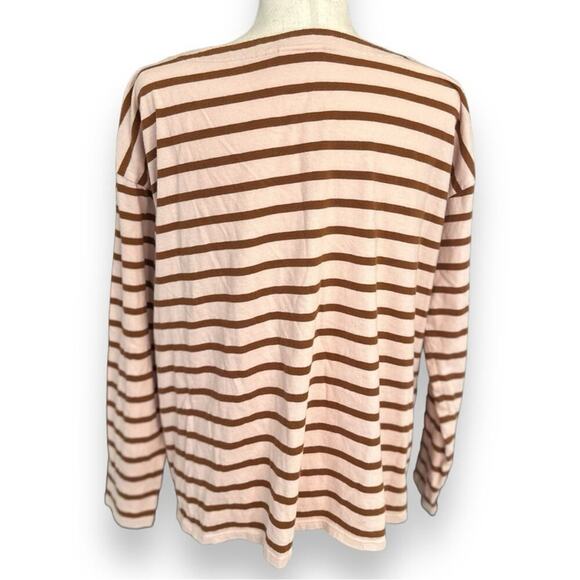 J.Jill - Striped Button Accent Crewneck Long Sleeve Top - Size Medium - Picture 5 of 11